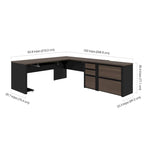 L-Shaped Home Office Workstation with Lateral File Cabinet