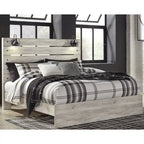 Whitewash Panel Bed | Rustic Industrial Farmhouse Style | Available in Twin, Full, Queen & King