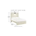 Whitewash Panel Bed | Rustic Industrial Farmhouse Style | Available in Twin, Full, Queen & King