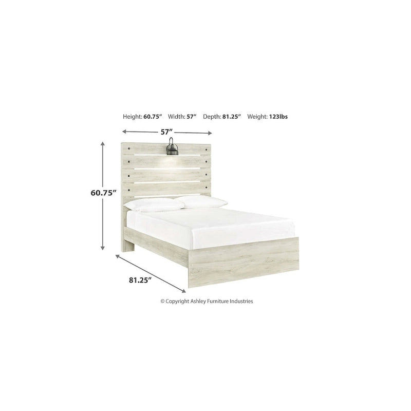 Whitewash Panel Bed | Rustic Industrial Farmhouse Style | Available in Twin, Full, Queen & King