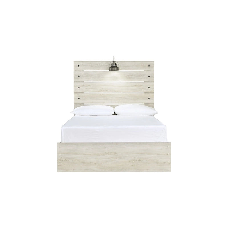 Whitewash Panel Bed | Rustic Industrial Farmhouse Style | Available in Twin, Full, Queen & King
