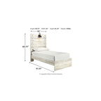 Whitewash Panel Bed | Rustic Industrial Farmhouse Style | Available in Twin, Full, Queen & King