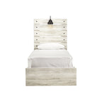 Whitewash Panel Bed | Rustic Industrial Farmhouse Style | Available in Twin, Full, Queen & King