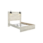 Whitewash Panel Bed | Rustic Industrial Farmhouse Style | Available in Twin, Full, Queen & King