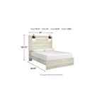 Whitewash Panel Bed | Rustic Industrial Farmhouse Style | Available in Twin, Full, Queen & King