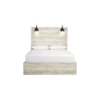 Whitewash Panel Bed | Rustic Industrial Farmhouse Style | Available in Twin, Full, Queen & King