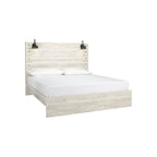 Whitewash Panel Bed | Rustic Industrial Farmhouse Style | Available in Twin, Full, Queen & King