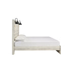 Whitewash Panel Bed | Rustic Industrial Farmhouse Style | Available in Twin, Full, Queen & King