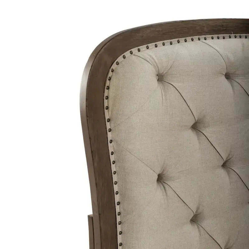 Dusty Taupe King Shelter Bed – Farmhouse Style Upholstered Headboard