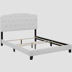 Dayton King Leather Platform Bed with Button Tufted Headboard
