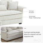 [VIDEO provided][New]95*66Oversized Luxury Sectional Sofa with Bentwood Armrests,4 seat Upholstered Indoor Furniture with Doubl