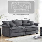 [VIDEO provided][New]95*66Oversized Luxury Sectional Sofa with Bentwood Armrests,4 seat Upholstered Indoor Furniture with Doubl
