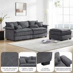 [VIDEO provided][New]95*66Oversized Luxury Sectional Sofa with Bentwood Armrests,4 seat Upholstered Indoor Furniture with Doubl