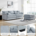 [VIDEO provided][New]95*66Oversized Luxury Sectional Sofa with Bentwood Armrests,4 seat Upholstered Indoor Furniture with Doubl