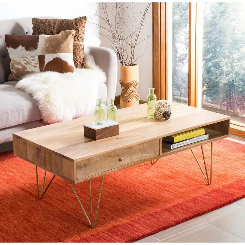 Living Room Coffee Table with 1 Drawer & 1 Shelf – Modern Storage