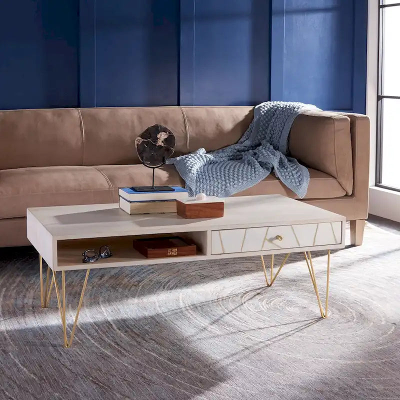 Living Room Coffee Table with 1 Drawer & 1 Shelf – Modern Storage