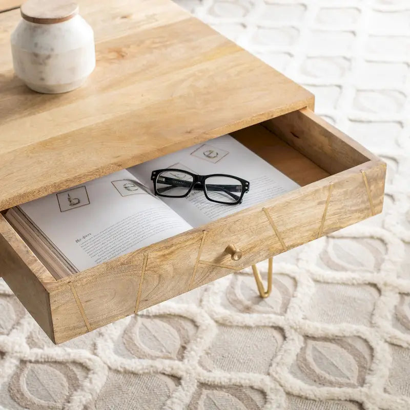 Living Room Coffee Table with 1 Drawer & 1 Shelf – Modern Storage