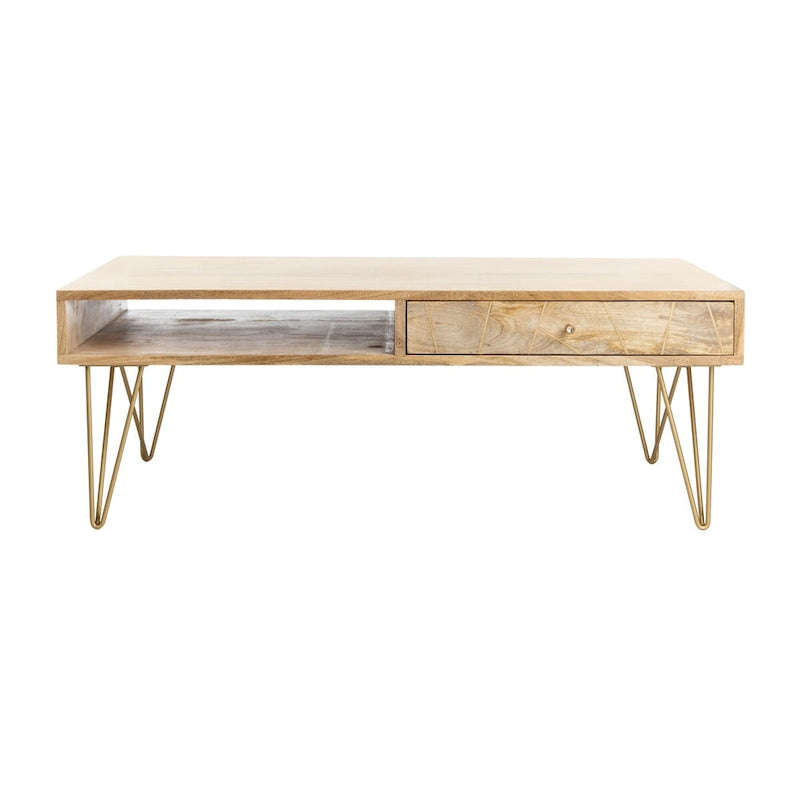 Living Room Coffee Table with 1 Drawer & 1 Shelf – Modern Storage