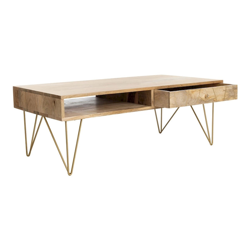 Living Room Coffee Table with 1 Drawer & 1 Shelf – Modern Storage