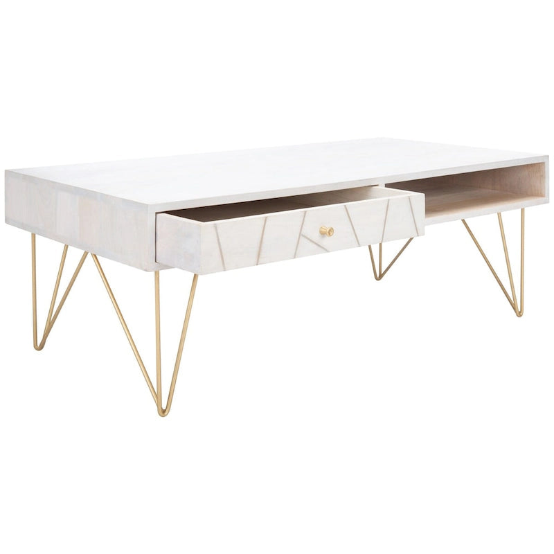 Living Room Coffee Table with 1 Drawer & 1 Shelf – Modern Storage