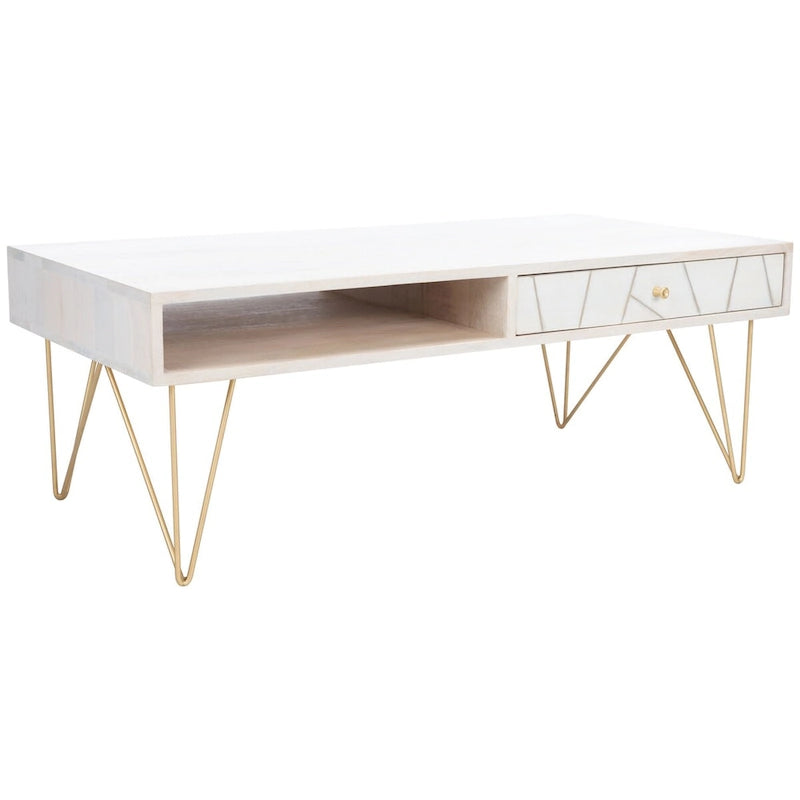 Living Room Coffee Table with 1 Drawer & 1 Shelf – Modern Storage