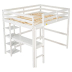 Full Loft Bed with Desk ,Shelves and Ladder