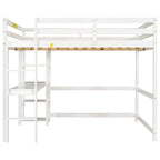 Full Loft Bed with Desk ,Shelves and Ladder