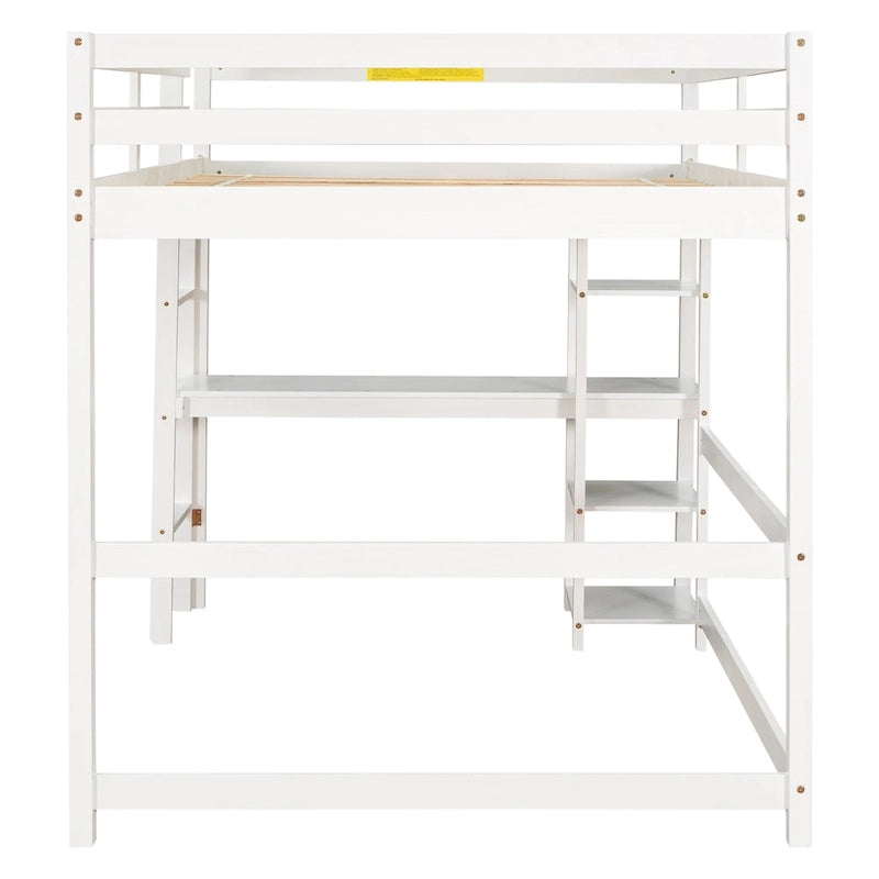 Full Loft Bed with Desk ,Shelves and Ladder