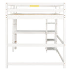 Full Loft Bed with Desk ,Shelves and Ladder