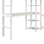 Full Loft Bed with Desk ,Shelves and Ladder