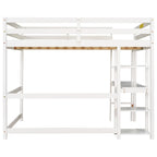 Full Loft Bed with Desk ,Shelves and Ladder