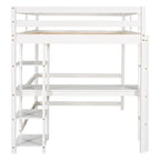 Full Loft Bed with Desk ,Shelves and Ladder