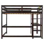 Full Loft Bed with Desk ,Shelves and Ladder