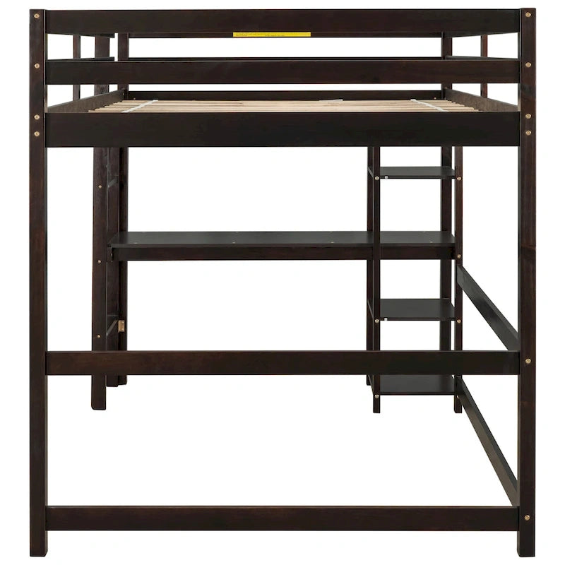 Full Loft Bed with Desk ,Shelves and Ladder