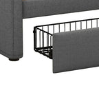 Modern Stylish Twin Size Upholstered Storage Daybed with Nailhead Trim