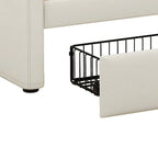 Modern Stylish Twin Size Upholstered Storage Daybed with Nailhead Trim
