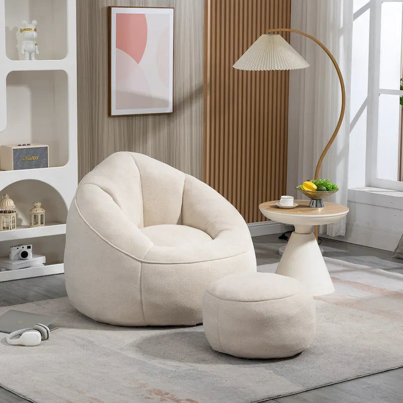Bedding Bean Bag Sofa Chair With Footrest