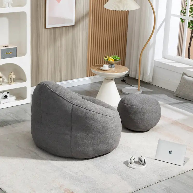 Bedding Bean Bag Sofa Chair With Footrest