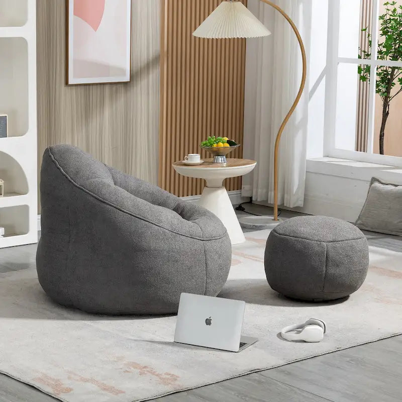 Bedding Bean Bag Sofa Chair With Footrest