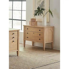Modern Wood Lateral File, Storage File Drawer, Office File Drawer, Fully Assembled, Light Brown