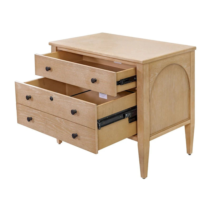 Modern Wood Lateral File, Storage File Drawer, Office File Drawer, Fully Assembled, Light Brown