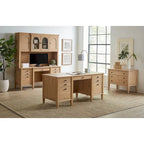 Modern Wood Lateral File, Storage File Drawer, Office File Drawer, Fully Assembled, Light Brown