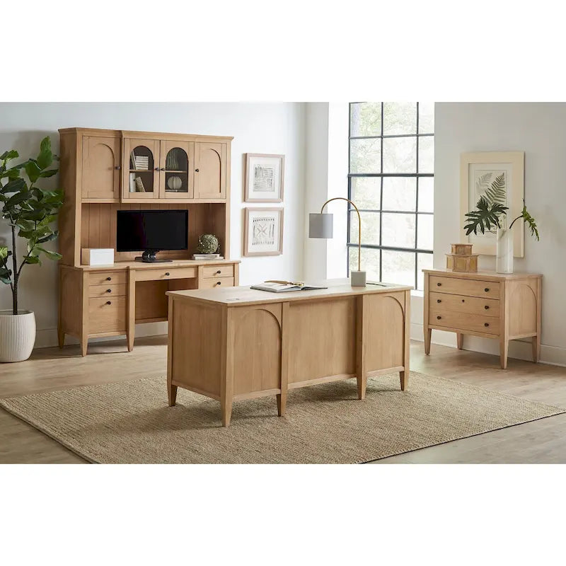 Modern Wood Lateral File, Storage File Drawer, Office File Drawer, Fully Assembled, Light Brown