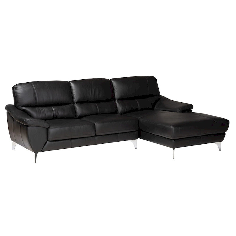 Modern Full Leather Sectional Sofa – Contemporary Living Room Seating