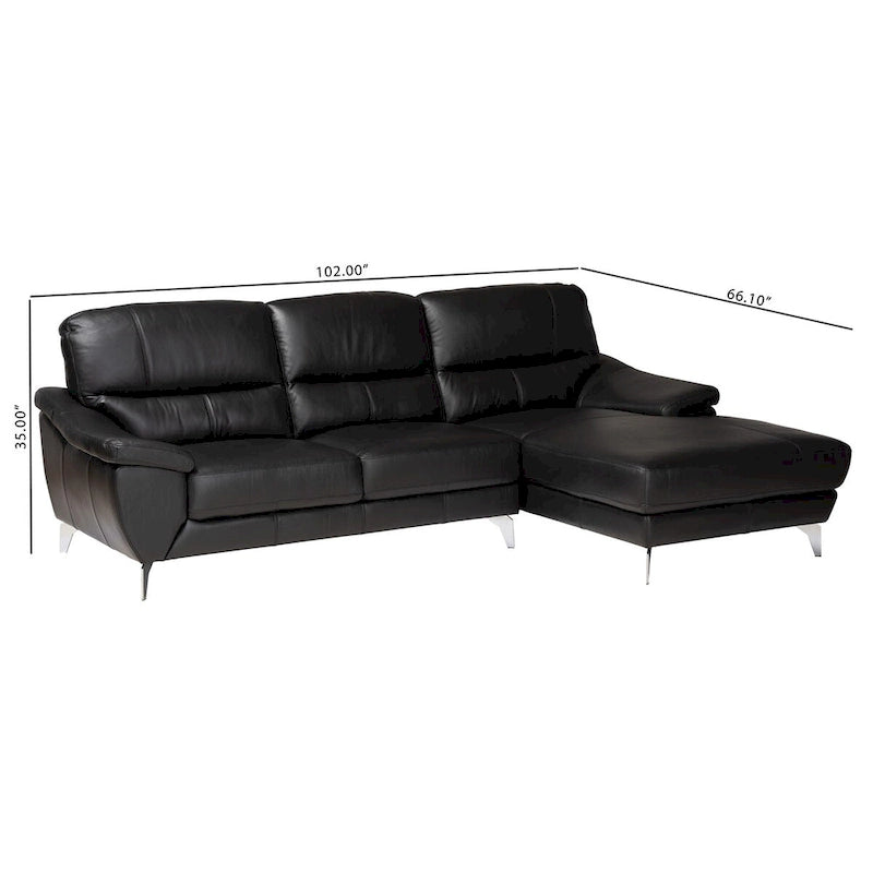 Modern Full Leather Sectional Sofa – Contemporary Living Room Seating