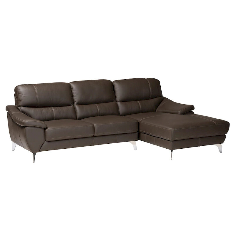 Modern Full Leather Sectional Sofa – Contemporary Living Room Seating