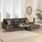 Modern Full Leather Sectional Sofa – Contemporary Living Room Seating
