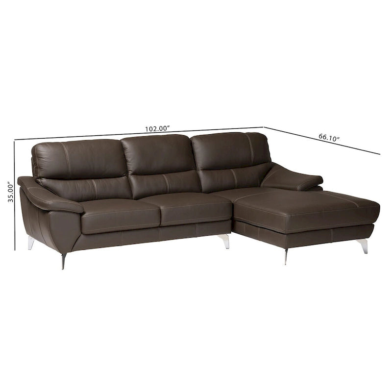 Modern Full Leather Sectional Sofa – Contemporary Living Room Seating