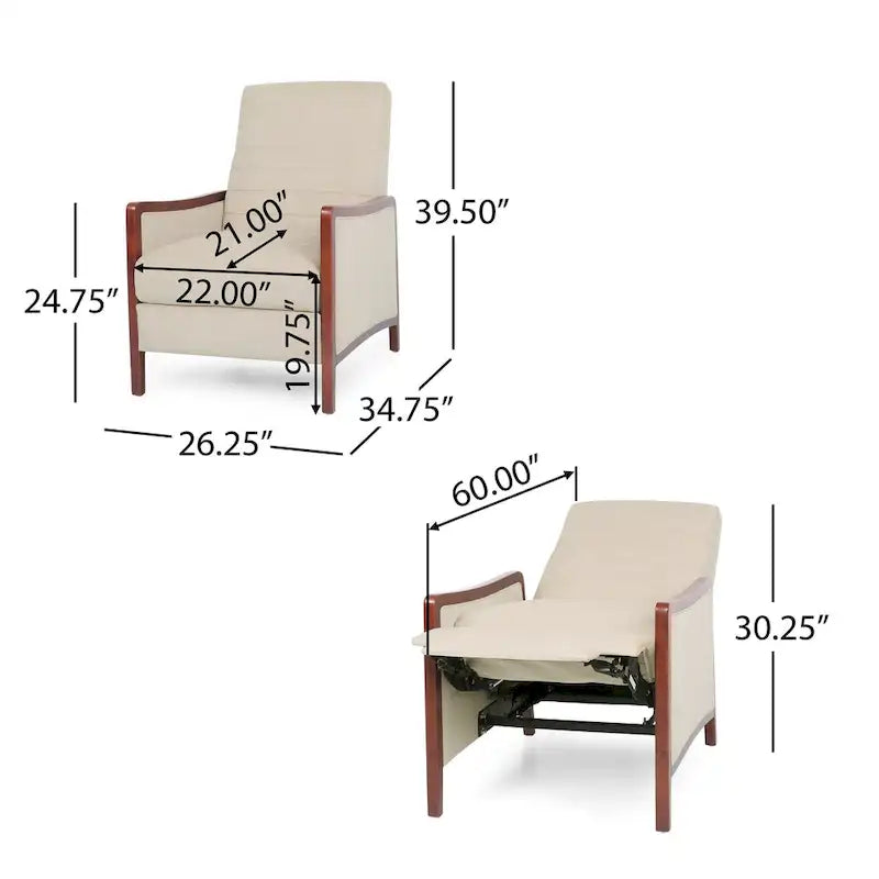 Fabric Recliner Chair – Comfortable Padded Lounge Seating