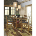 Medium Brown 8-Piece Counter Height Dining Set – Table & Chairs